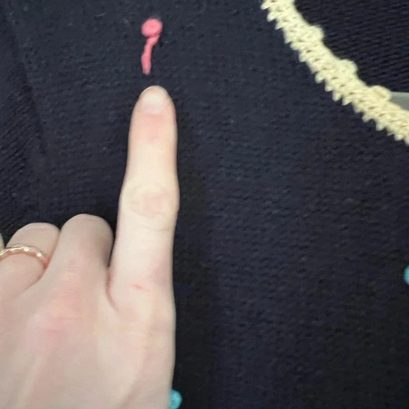 Christopher & Banks Cardigan Sweater Flower Hand Embroidered Women’s Sz Medium - Picture 4 of 9